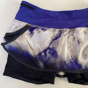 Lululemon Run Speed Squad Skirt Skort Milky Way Blue Pigment Size 6 Run Shorts